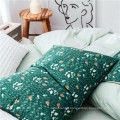 Green duvet cover queen organic  cotton comforter sets floral bedding set